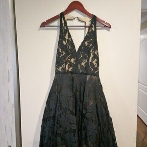 Lace black and gold dress above the knee size Medium  elegant casual